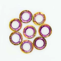 Purple and gold gradient circular halo glass beads for DIY nail art and jewelry making - Rose Red
