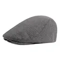 Dark grey knitted beret cap for men with premium textured fabric and casual flat peak - Adjustable / Dark Gray