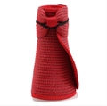 Sombrero de sol plegable de paja roja para mujer en su forma compacta enrollada - Niño (53-55CM) / Rojo