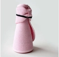 Sombrero de paja rosa plegable con correa elástica negra para guardar y viajar - Niño (53-55CM) / Rosa