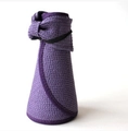 Chapeau de soleil tressé violet pliable avec nœud décoratif pour voyage facile - Enfant (53-55CM) / Violet foncé