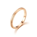 Elegant rose gold frosted titanium steel ring with minimalist high-polished inner band - US 5 / 2mm Double Step Rose Gold