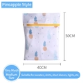 Thickened laundry bag with pineapple pattern, fine mesh medium size 40x50cm with yellow zipper - Pineapple Medium 40*50cm