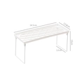 White acrylic folding desktop organizer rack with dual layers and 34.5cm length - White Small