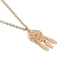 Elegante collana acchiappasogni in acciaio al titanio dorato con pendenti a piuma - Nappina Acchiappasogni / Oro