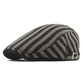 Classic black and grey striped ivy cap for men and women with metal side adjustment buckle - Adjustable / Army Green