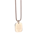 Rose gold stainless steel necklace with rectangular pendant engraved Love Alone Could Waken Love - 60CM / Rose Gold
