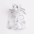 Detail view of white organza gift bag with silver foil heart patterns and drawstring - Silver Heart Pattern (7*9 Silver)