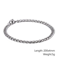 Silbernes Edelstahl-Gliederarmband für Damen und Herren, 200x4mm, mit Karabinerverschluss - Silber-200x4mm (KB126657-Z)