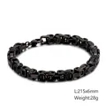 Men's industrial stainless steel chain bracelet in black finish, size 215x6mm - Black (KB106723-Z)