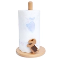 Detailed view of a dinosaur-shaped beech wood paper towel holder with natural grain finish - Large Dinosaur Style Tissue Holder