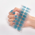 Blue to silver glitter gradient nail stickers model CS-045 for women manicures - Blue Silver Gradient Glitter (CS-045)