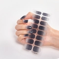 Solid color glitter grey gradient nail stickers CS-043 with 16 adhesive strips - Gray Silver Gradient Glitter (CS-043)