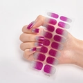 Glitter nail stickers with purple gradient to silver sequins design, CS-052 model - Purple Silver Sequin Gradient (CS-052)