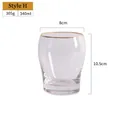 Type H egg-shaped gold rim crystal glass cup, 340ml capacity with a 305g clear body - Style H (Gold Rim)