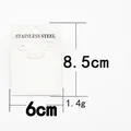 White stainless steel jewelry display card style 05N with dimensions 8.5cm by 6cm - White Card With Hanging Hole (Style 05N) / Large
