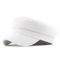 Casquette militaire blanche classique en coton et lin avec texture tissée respirante - 57cm / Blanc