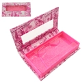 Scatola per ciglia finte rosa glitterata con motivo a dollaro e finestra - Motivo Dollaro Rosa