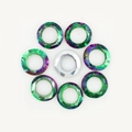 Iridescent purple and green faceted glass halo ring beads for nail art and jewelry DIY - Grass Red