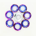 Sparkling purple-blue and clear faceted glass angel ring beads for DIY nail art design - Purple