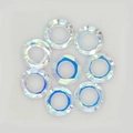 Rainbow glass halo rings for DIY nail art and jewelry making in a circular arrangement - 8MM Angel Ring