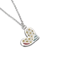 Collier avec pendentif cœur moderne en acier inoxydable argenté et émail coloré - Art Moderne du Coeur (KN25702-Z)