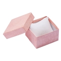 Scatola regalo quadrata in carta rosa con cuscino bianco per orologi e gioielli - Scatola per orologio / Rosa