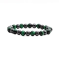 Bracciale di perle in occhio di tigre verde ed ematite con pietre rotonde lucide da 10mm - Occhio Di Tigre Ematite Stile 3