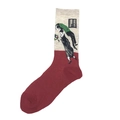Artistic men's crew socks featuring Marc Chagall's 'The Birthday' painting print - Artistic Birthday Pattern