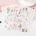 Pastel floral and bird theme washi stickers in semi-transparent paper for scrapbooking - 1. Floral Splendor