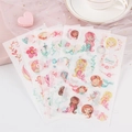 Kawaii mermaid theme washi paper stickers for journals featuring pastel watercolor illustrations - 16. Mermaid 35