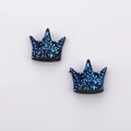 Orecchini a corona in resina viola glitterata per gioielli fai-da-te e accessori capelli - Corona