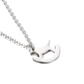 Collier pour femme avec pendentif cheval à bascule en acier inoxydable poli argenté - Argent (KN25723-Z)