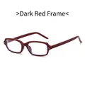 Gafas de sol rectangulares rojo azufaifa con remaches y lentes de luz azul - Montura Rojo Azufaifo