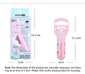 Pink press-type eyelash curler in portable retail packaging with 12.7cm size scale - Pink