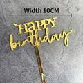 Mirror gold acrylic Happy Birthday cake topper with stars 10cm wide for parties - Small Star Gold