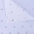 Macro shot of semi-transparent white tissue paper with elegant silver heart patterns - White Base Silver Heart (28 Sheets/Pack)