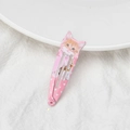 Pink BB hair clip featuring a cute cat and white heart pattern for girls' hair styling - 2# Pink Cat