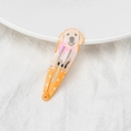 Yellow hair clip featuring white polka dots and a cute golden retriever puppy print - 14# Yellow Dog