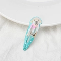 Teal polka dot hair clip featuring a cute labrador puppy print for girls - 12# Mint Green Dog