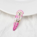 Pink polka dot hair clip featuring a cute golden retriever puppy for girls and kids - 13# Rose Red Dog