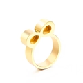 Minimalist gold-plated stainless steel ring with an elegant infinity bow design - US 6 / Gold Infinity Bow Style (KR37185-K)