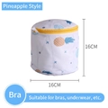 Thickened cylinder mesh laundry bag for bras with pineapple pattern, size 16x16cm - Pineapple Bra Bag (16*16cm)