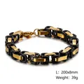 Men's titanium steel king chain bracelet in black and gold finish, 200mm length - Thickened Black & Gold (KB106718-Z)