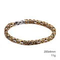 Two-tone 4mm Byzantine chain bracelet in gold and silver stainless steel 200mm - Gold & Silver (KB106714-Z)
