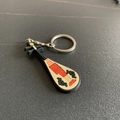 Pipa-Lauten-Schlüsselanhänger aus weichem PVC mit traditionellen Wolkenmustern und Metallring - Pipa-Instrument
