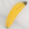 Detailed view of an inflatable PVC banana toy with realistic yellow and brown accents - Banana