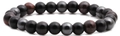 Macro shot of multi-color tiger eye and hematite beaded bracelet on white background - Red Tiger Eye Lava Stone Style (D)