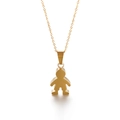Minimalist golden boy pendant necklace with polished mirror finish on a delicate O-chain - Single Boy Style (KN89970-K) / Gold (KN89970-K)