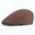 Minimalist dark brown knitted beret hat for men and women with reinforced stitching - Adjustable / Coffee